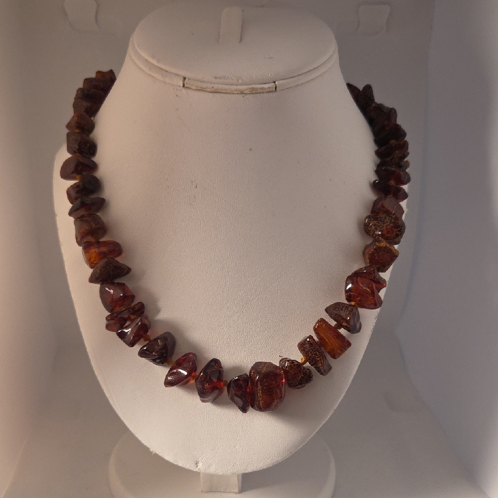 Amber Nugget Stone Necklace